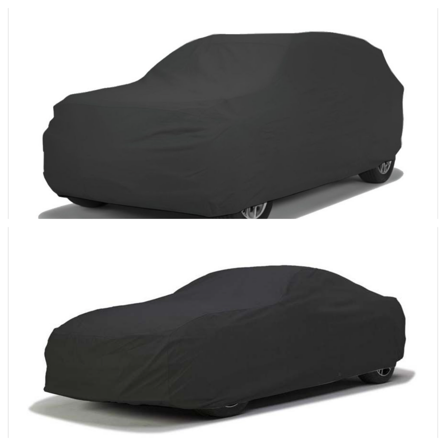 DaShield SoftTec Black Satin indoor car cover with ultra-soft stretch fabric for scratch-free protection