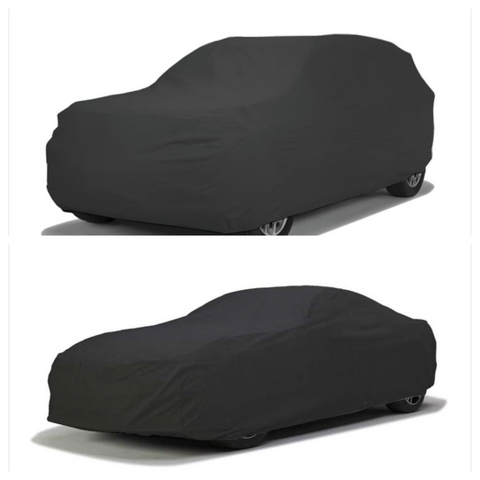 DaShield SoftTec Black Satin indoor car cover with ultra-soft stretch fabric for scratch-free protection